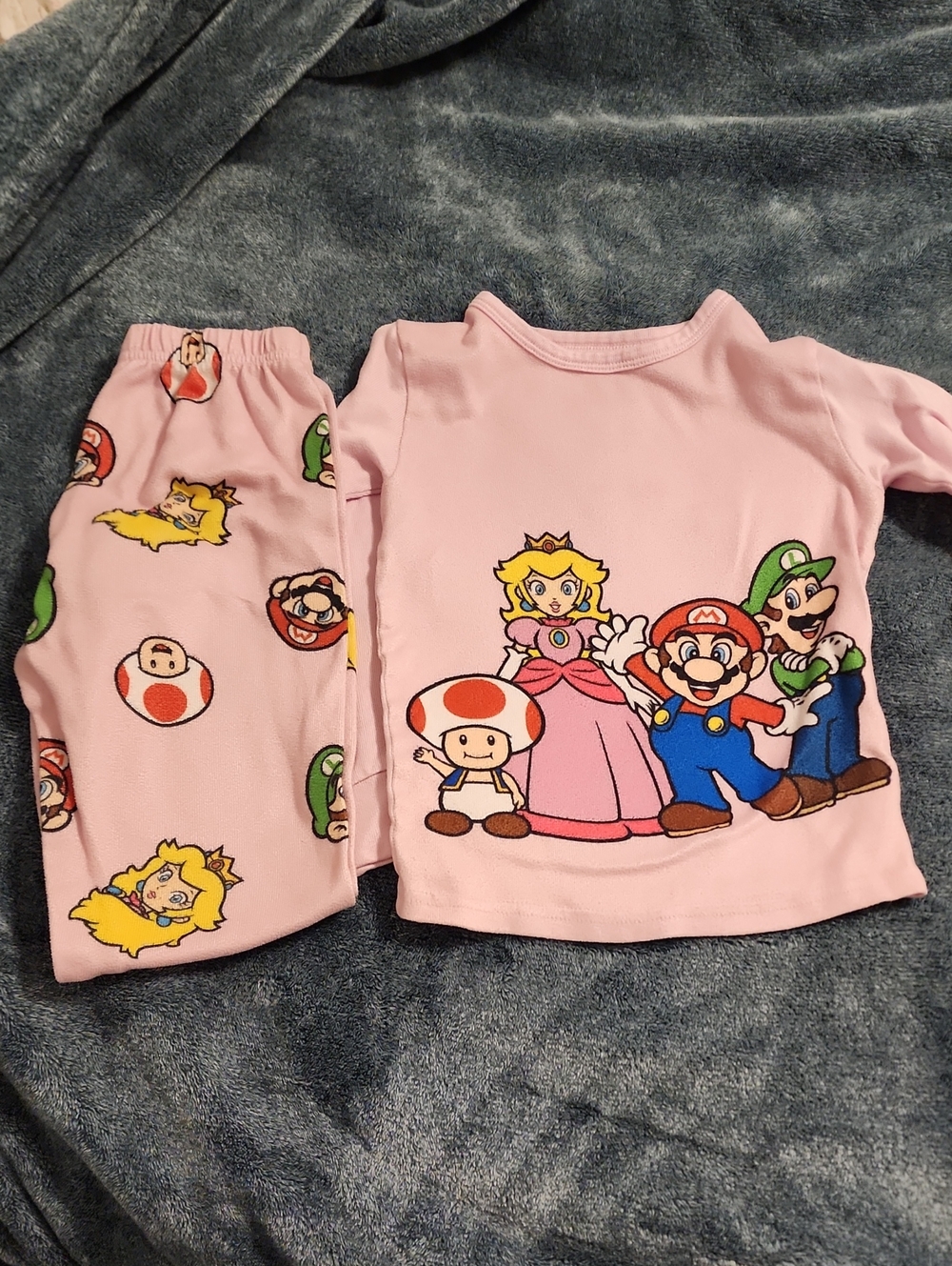 Nintendo Pink Super Mario Family Pajama Set with Princess Peach, Mario & Luigi